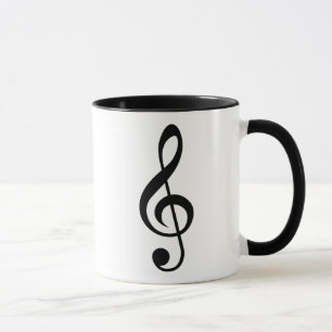 Black Treble Clef Music Note Mug