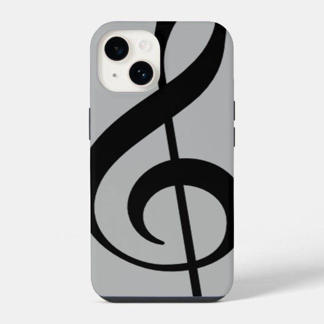 Black Treble Clef musical note iPhone Case (Back)