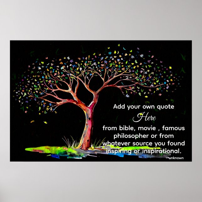 *~* Black Tree AP81 Artistic Ethereal DIY Quote Poster (Front)