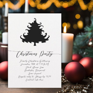 Black Tree Christmas Party Invitations