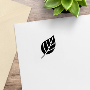 Black Tree Leaf Loyalty Get One Free Coupon Card Rubber Stamp