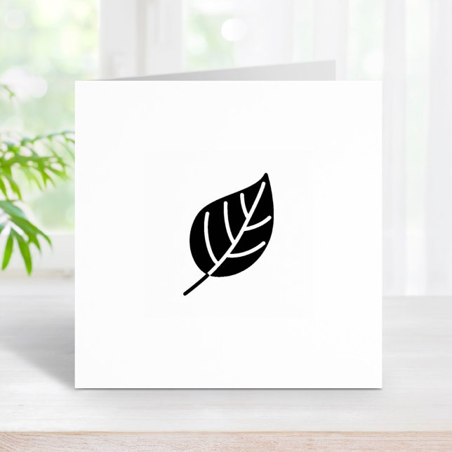 Black Tree Leaf Loyalty Get One Free Coupon Card Rubber Stamp (Creator Uploaded)