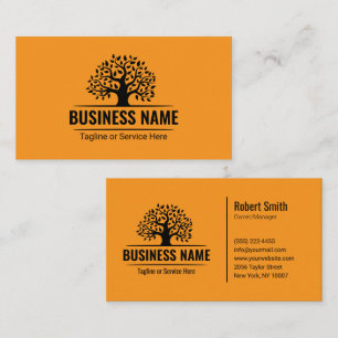Black Tree Logo Professional Landscaping Business Card