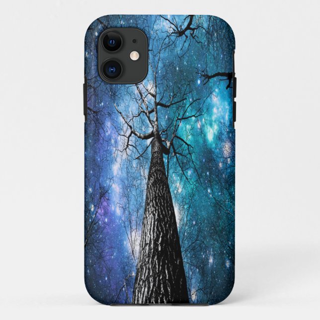 Black Trees Falling Stars Case-Mate iPhone Case (Back)