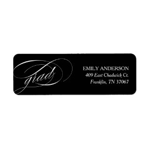 Black Trendy Calligraphy Graduation Address Return Address Label
