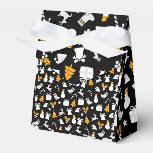Black Trendy Christmas Seamless Pattern Favour Box
