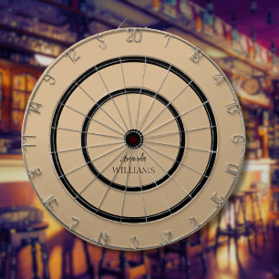 Black Trendy Elegant  First Last Name   Tan Brown  Dartboard