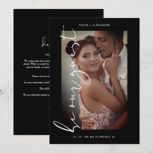 Black Trendy Photo Be Our Minimalist Wedding Save The Date
