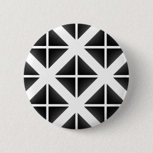 Black Trendy Triangle Pattern 6 Cm Round Badge