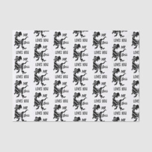 Black Trex the Boss Dino Tissue Paper