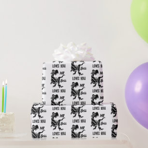 Black Trex the Boss Dino Wrapping Paper