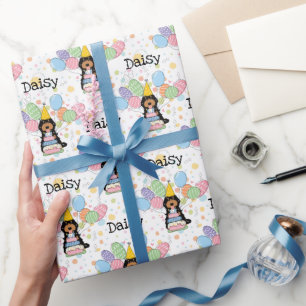 Black Tri Colored Cockapoo Cavapoo Dog Birthday Wrapping Paper