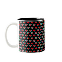 Black - Tri Colour Hearts Classic Mug, 325 ml