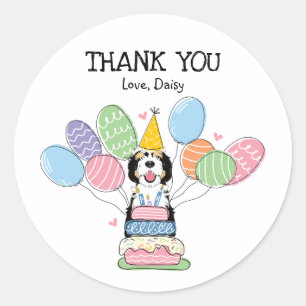 Black Tri Colour Sheepadoodle Favour Tags Sticker