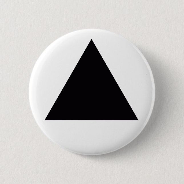 black triangle 6 cm round badge (Front)