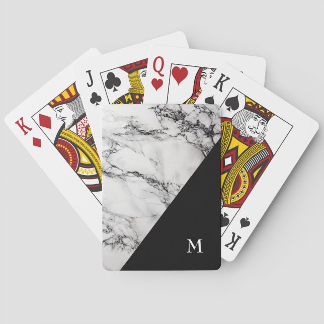 Black Triangle And Marble Playing Cards (Back)