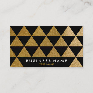 Black Triangle Faux Gold Foil Business Cards