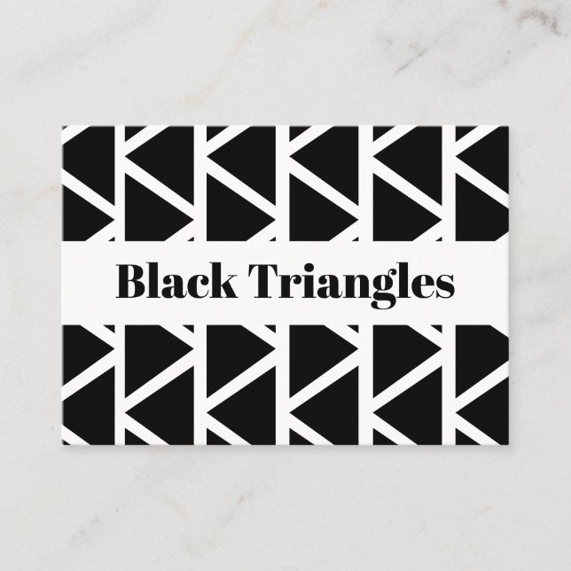 Black Triangle Geometric  Business Card (Front)