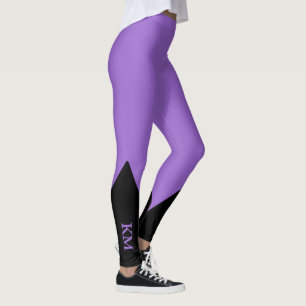 Black Triangle Initial Amethyst Leggings