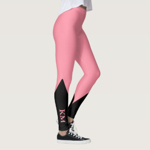 Black Triangle   Initial   Salmon Pink Leggings