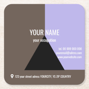 BLACK TRIANGLE Square, 2.5" x 2.5" Business Card Square Paper Coaster