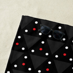 Black Triangle UFO Pattern Modern Abstract Beach Towel