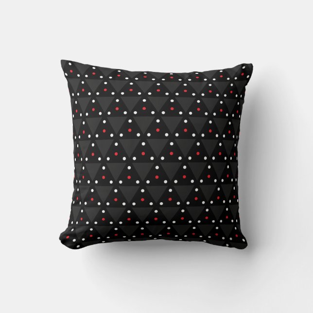 Black Triangle UFO Pattern Modern Abstract Cushion (Front)