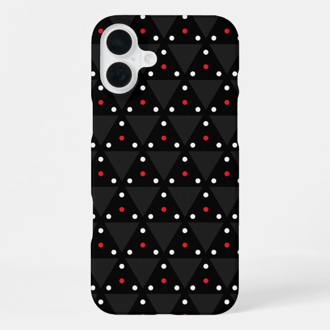 Black Triangle UFO Pattern Modern Abstract iPhone Case (Back)