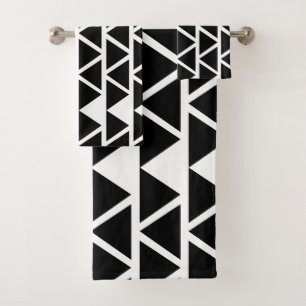 Black Triangles Geometric Bath Towel Set