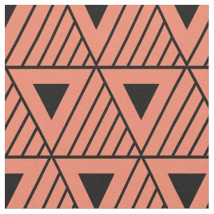 Black Triangles Modern Pattern Custom Background Fabric