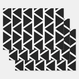 Black Triangles Wrapping Paper Sheet