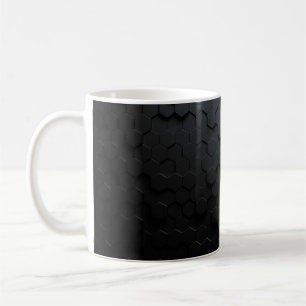 Black triangular abstract background, Grunge surfa Coffee Mug