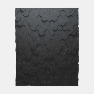 Black triangular abstract background, Grunge surfa Fleece Blanket