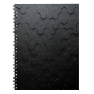Black triangular abstract background, Grunge surfa Notebook