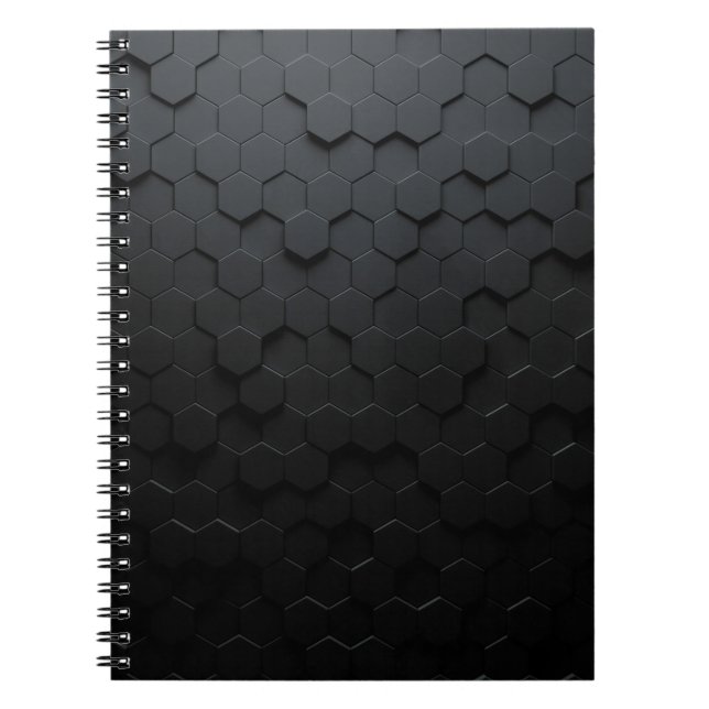 Black triangular abstract background, Grunge surfa Notebook (Front)
