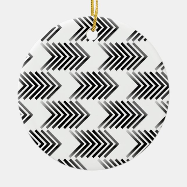 Black Tribal Arrow Pattern Ceramic Ornament (Front)