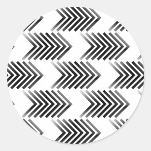 Black Tribal Arrow Pattern Classic Round Sticker