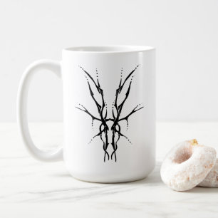 Black Tribal Deer Skull Hunting Design Coffee Mug