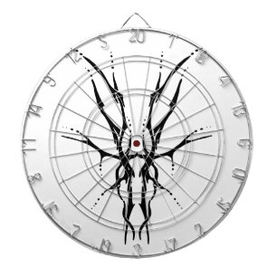 Black Tribal Deer Skull Hunting Design Dartboard
