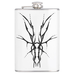 Black Tribal Deer Skull Hunting Design Hip Flask