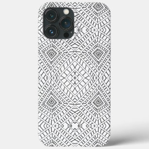 black Tribal Diamonds Mud Cloth African Pattern iPhone 13 Pro Max Case
