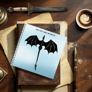 Black Tribal Flight Dragon Fantasy Blue Sky Notebook