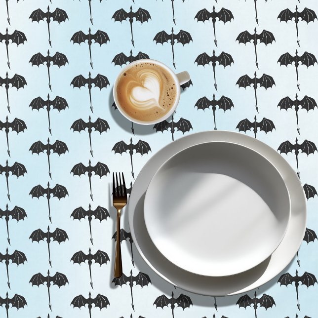Black Tribal Flight Dragon Fantasy Blue Sky Tablecloth (Creator Uploaded)