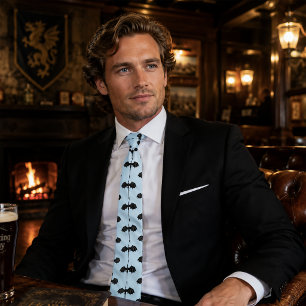 Black Tribal Flight Dragon Fantasy Blue Sky Tie