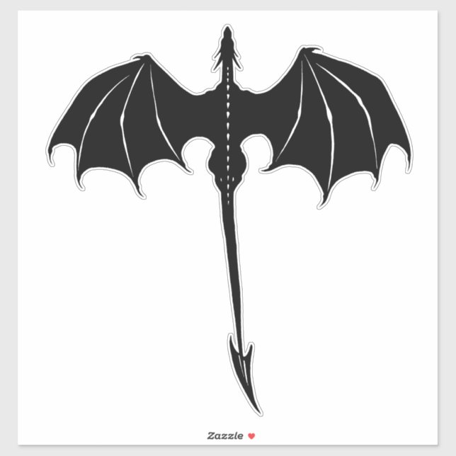 Black Tribal Flight Dragon Fantasy White (Sheet)
