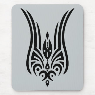 BLACK Tribal Tattoo - tulip + your ideas Mouse Pad