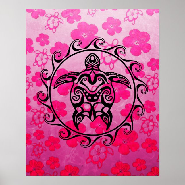 Black Tribal Turtle Poster (Front)