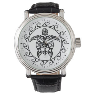 Black Tribal Turtle Watch