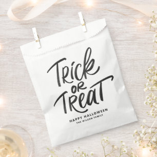 Black Trick or Treat Lettering Halloween Party Favour Bag