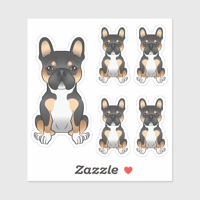 Black Tricolor French Bulldog / Frenchie Cute Dog (Sheet)